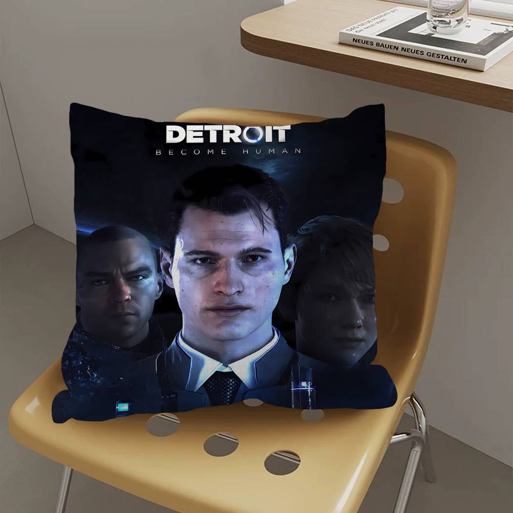 Detroit Become Human Pillow Covers Cartoon Sofa Decorative Home Double-sided Printing Short Plush Cute Cushion Cover