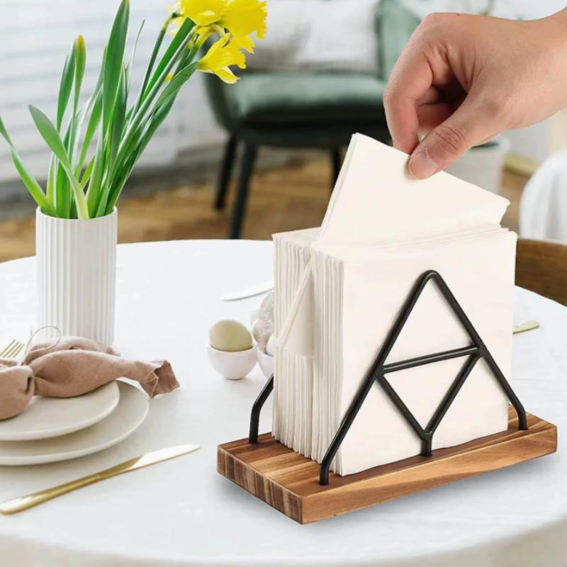 Creative Elegant Metal Cartoon Pattern Napkin Holder Paper Drawer Storage Bracket Organizer Dining Tabletop Accessory