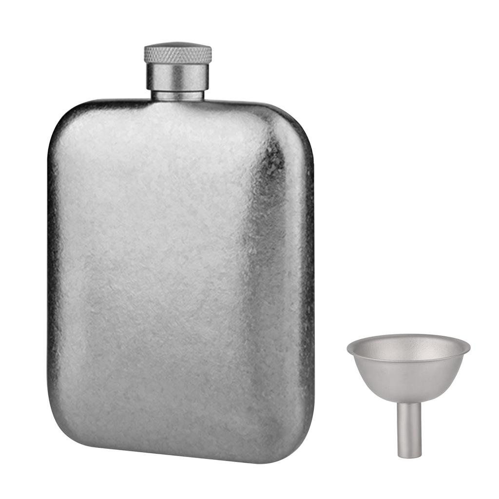 Titanium Flask with Funnel Ultra Light Portable Wine Flask Health Selection Whiskey Flask for Men Screw Cap Seal Drink