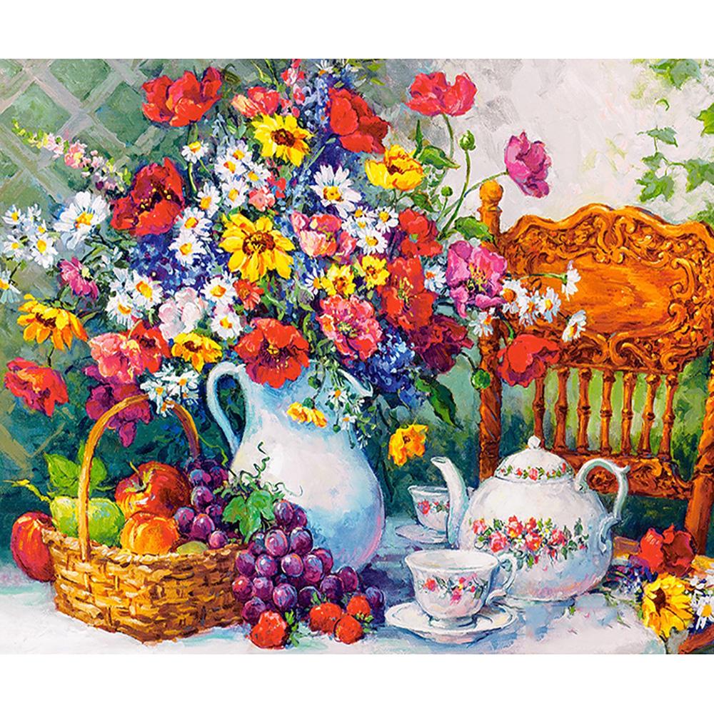 

5D Руководство Алмазная живопись Мозаика Работа красивый цветок площадь / круглый Бриллиантовая вышивка Подарок или украшение