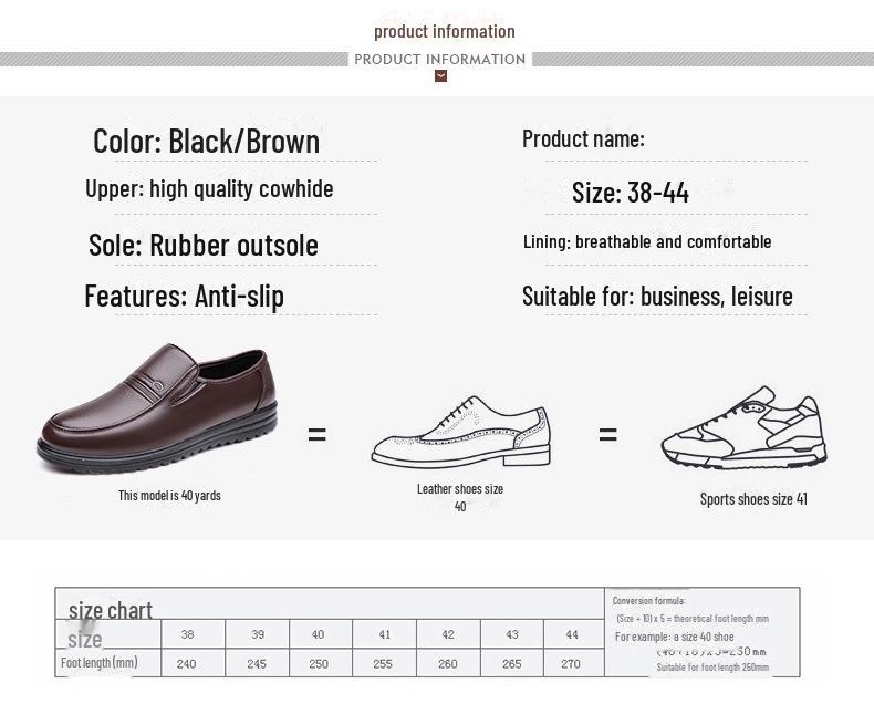 2024 Men's Genuine Cowhide Leather Slip-On Casual Shoes - Versatile for Middle-Aged and Elderly, Perfect for Business or Everyday Wear