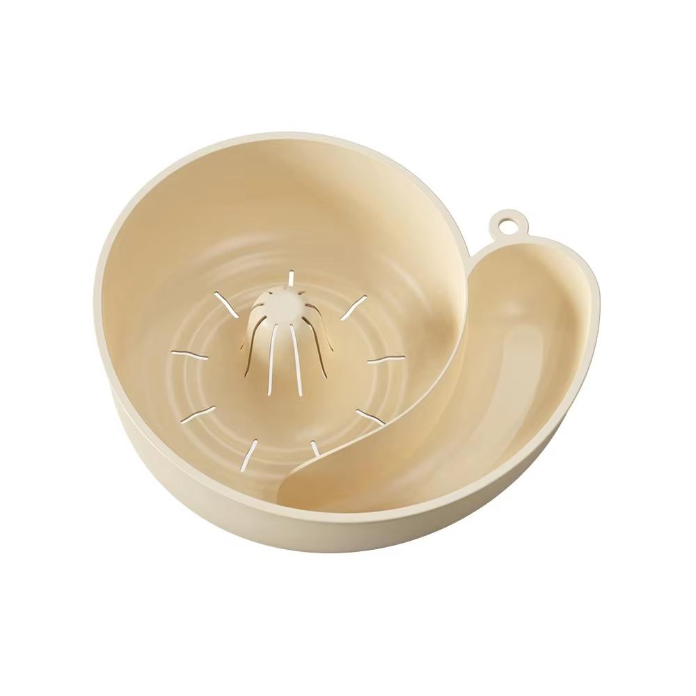 Snail Shape Fruit Drainer Basket Creative Automatic Rotation Clean Vegetable Washing Basin Multi-Functional Reusable