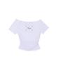 Eonibeu Shirring Lettering T-Shirt White