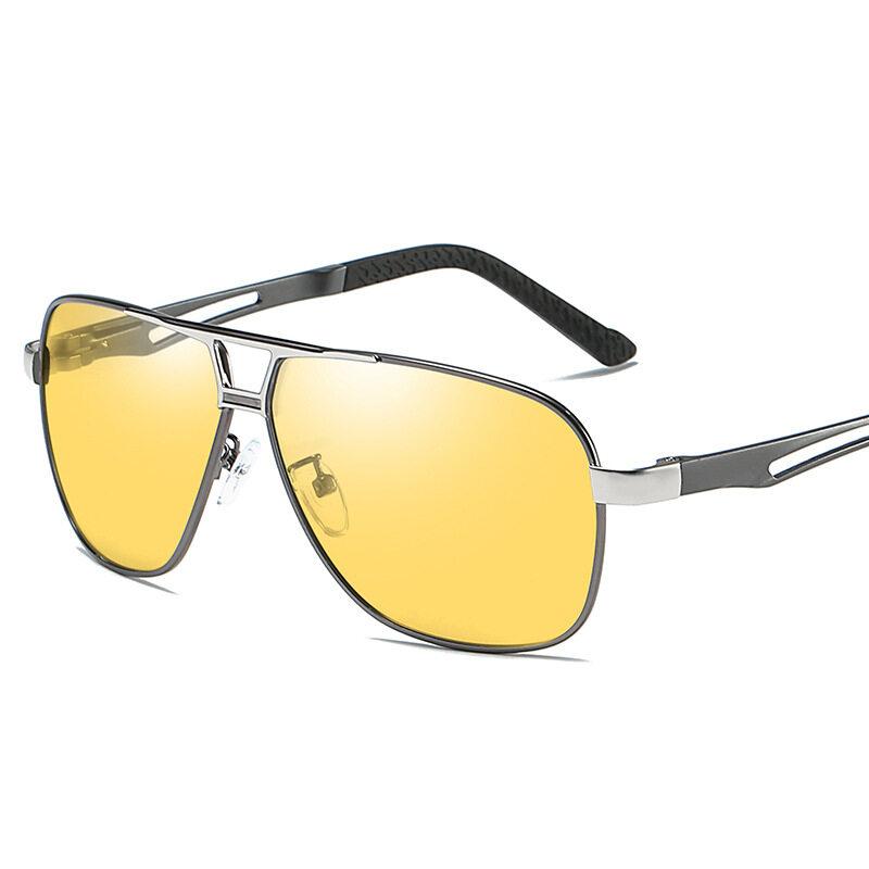 

Фотохромные поляризационные солнцезащитные очки ночного видения с металлической оправой, мужские очки с обесцвечиванием, антибликовые солнцезащитные очки UV400, очки для вождения