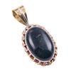 Natural Bloodstone Gemstone 925 Solid Sterling Silver TwoTone Pendant 1.25" g4S04