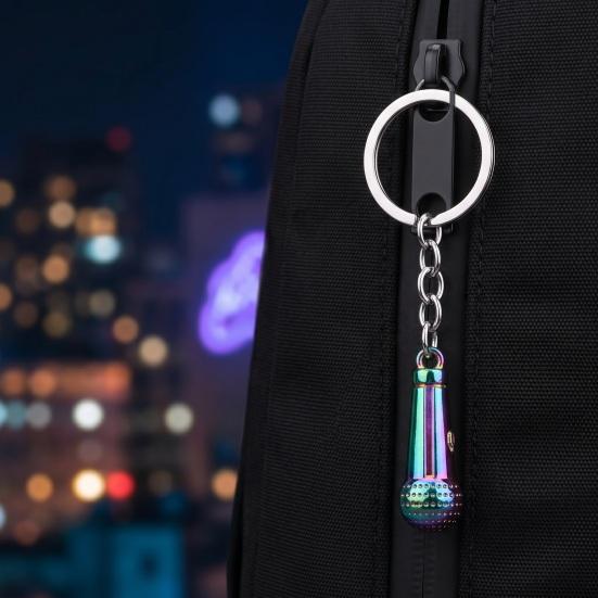 Mini Microphone Music Keychain Microphone Pendant Keychain Retro Sound Pendant Keyring Charm Microphone Music