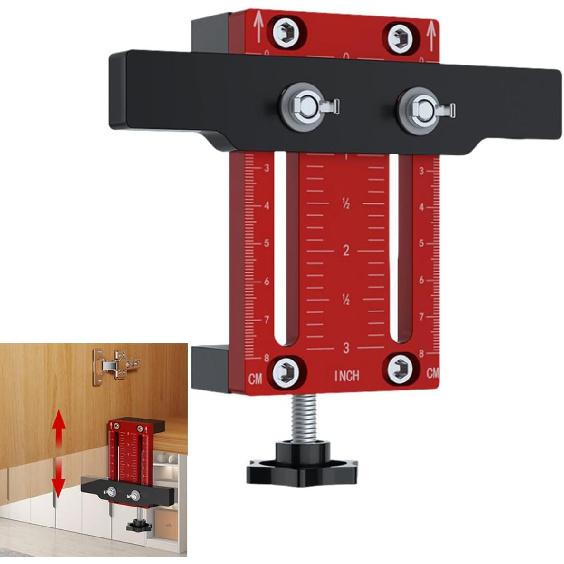 Cabinet Door Installation Positioner, Adjustable Length Aluminum Alloy Clamp, Multi-function Hardware Clamp, Woodworking Tool