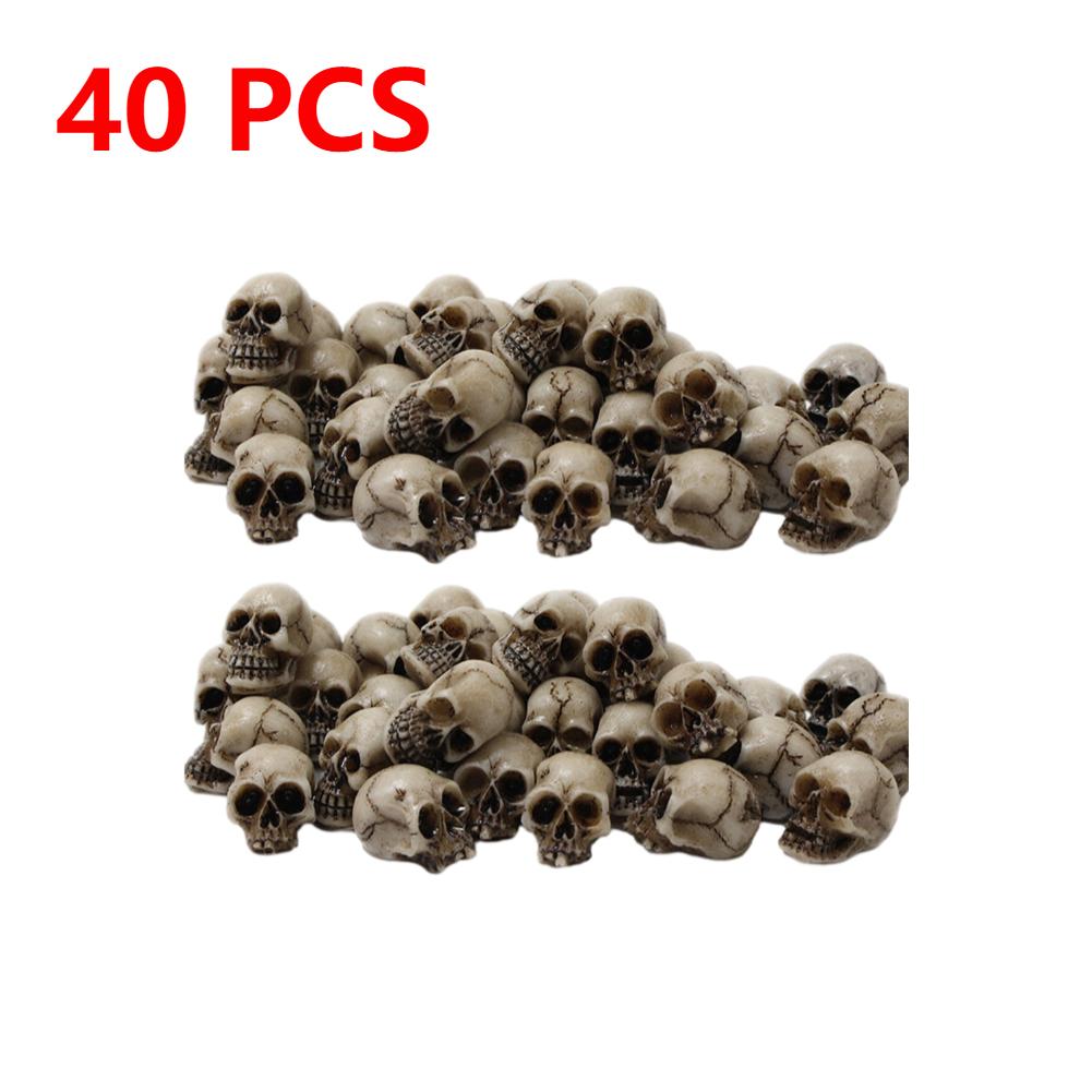 20-60Pcs Decorative Skull Model Collectable Halloween Miniature Skulls Heads Decorative Festival Theme Party Haunted House Decor