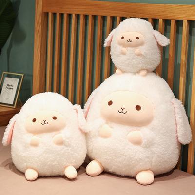 Boneca Ovelha de Pelúcia Enchimento Completo Acompanhamento para Dormir Almofada de Ovelha de Pelúcia Elástica e Fofa para Entretenimento