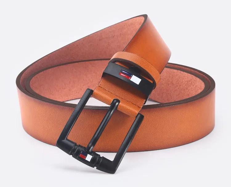 Men's Alloy Pin Square Buckle Belt Business Leisure Belts PU Leather Fashion Famous Luxury Brand Designer Waist Belts for Men