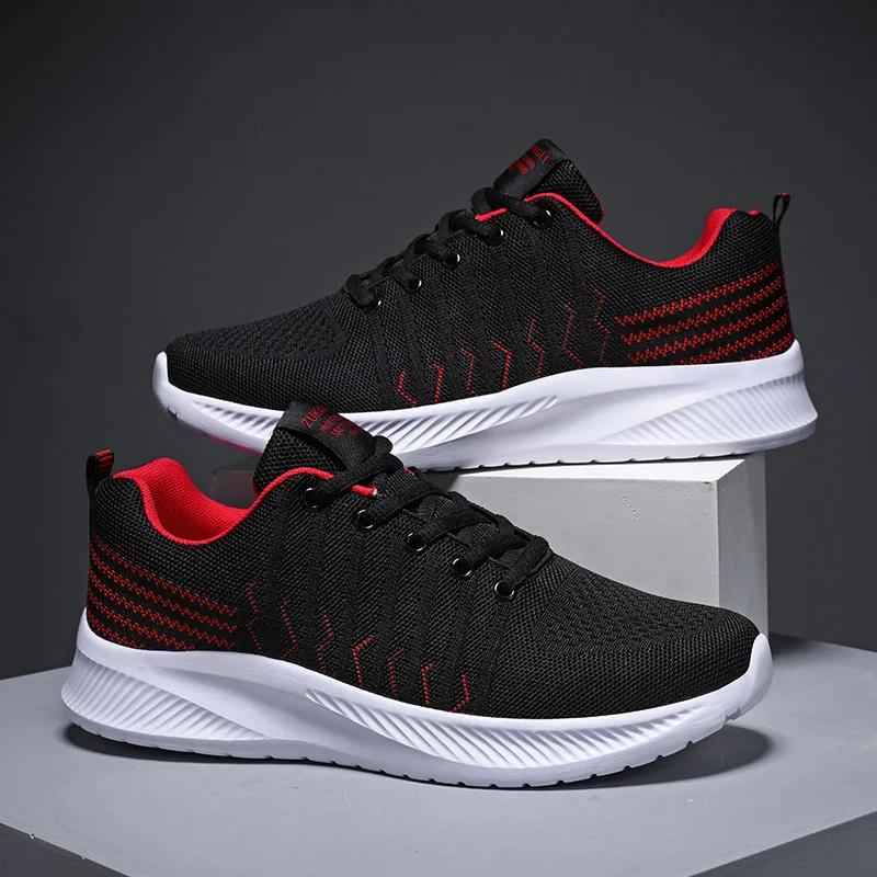 Sneakers For Men Fashion Breathable Black Red Male Sports Shoes Tenis Masculinos Autumn Mens Casual Shoe 