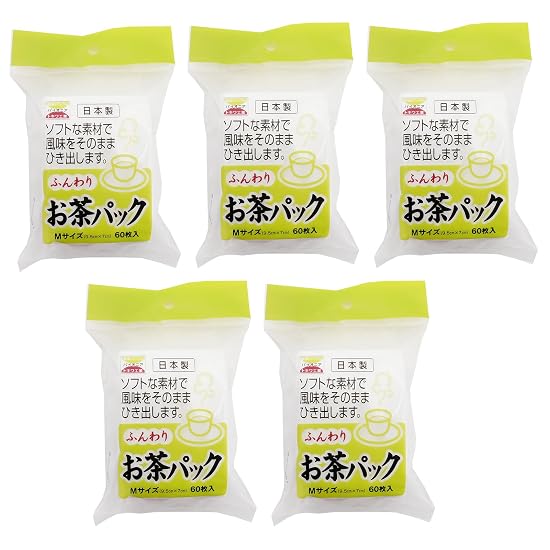 Tokiwa Industry Tea Bags, Fluffy Tea Bags, M Size, 60 Count (Pack of 5), Approx. 9.5 x 7 cm, Made in B0DJBQ2W98