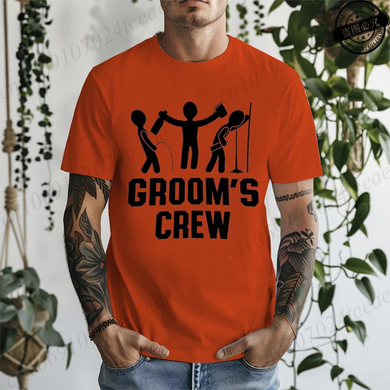 T-shirt for Unisex Funny Bachelor Party Groom's Crew Wedding Party Unisex's Gag Print T-Shirts Short Sleeve T-shirt Unisex's Tee Clothing