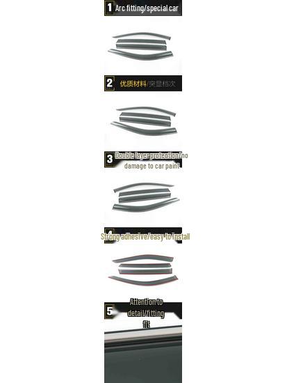 Jinkang Seres AITO M7 Rain Deflector & Sun Visor Trim - 3D Stainless Steel Bright Strip for Model 22