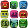 Geometry Dash Plush Toy Cube Volume Wood Stuffed Animal Doll for Kids and Gaming Fans Plushie Pillow Children Birthday Xmas Gift