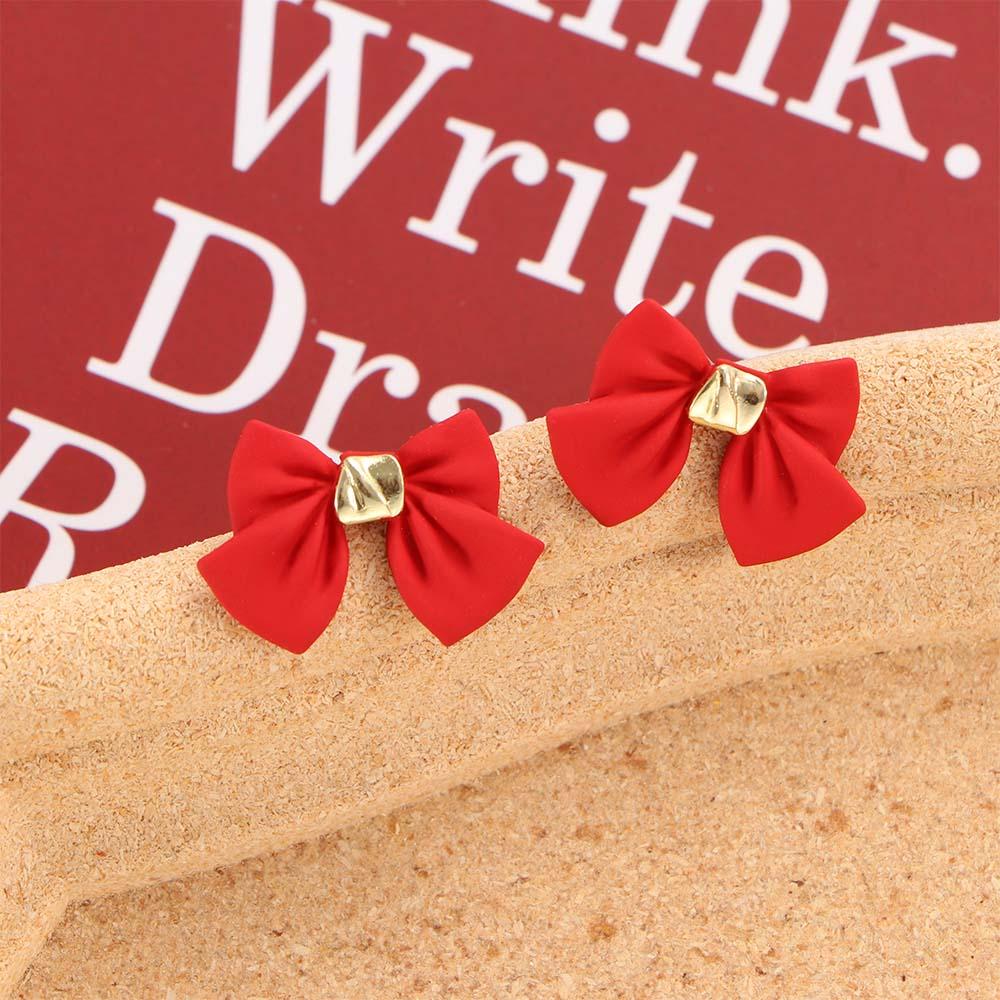 

Minimalist Vintage S925 Silver Needle Retro Women Gifts Jewelry Bow Earrings Stud Earrings чёрный