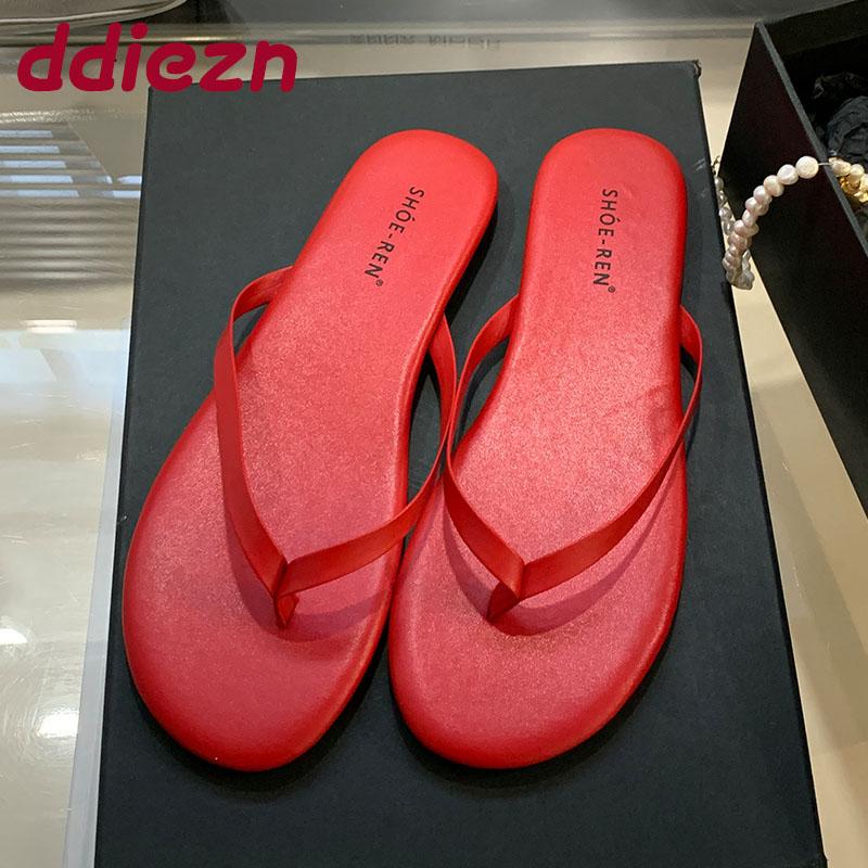 Fashion Fashion Round Toe Ladies Flats Slippers Shoes Summer Beach Flip flops Women Flats Slippers Female Slides Sandals Shoes