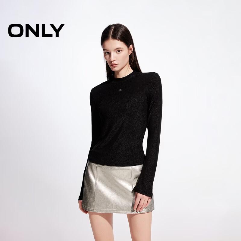 ONLY Women s Half-High Collar Slim-Fit Long Sleeve T-Shirt L
