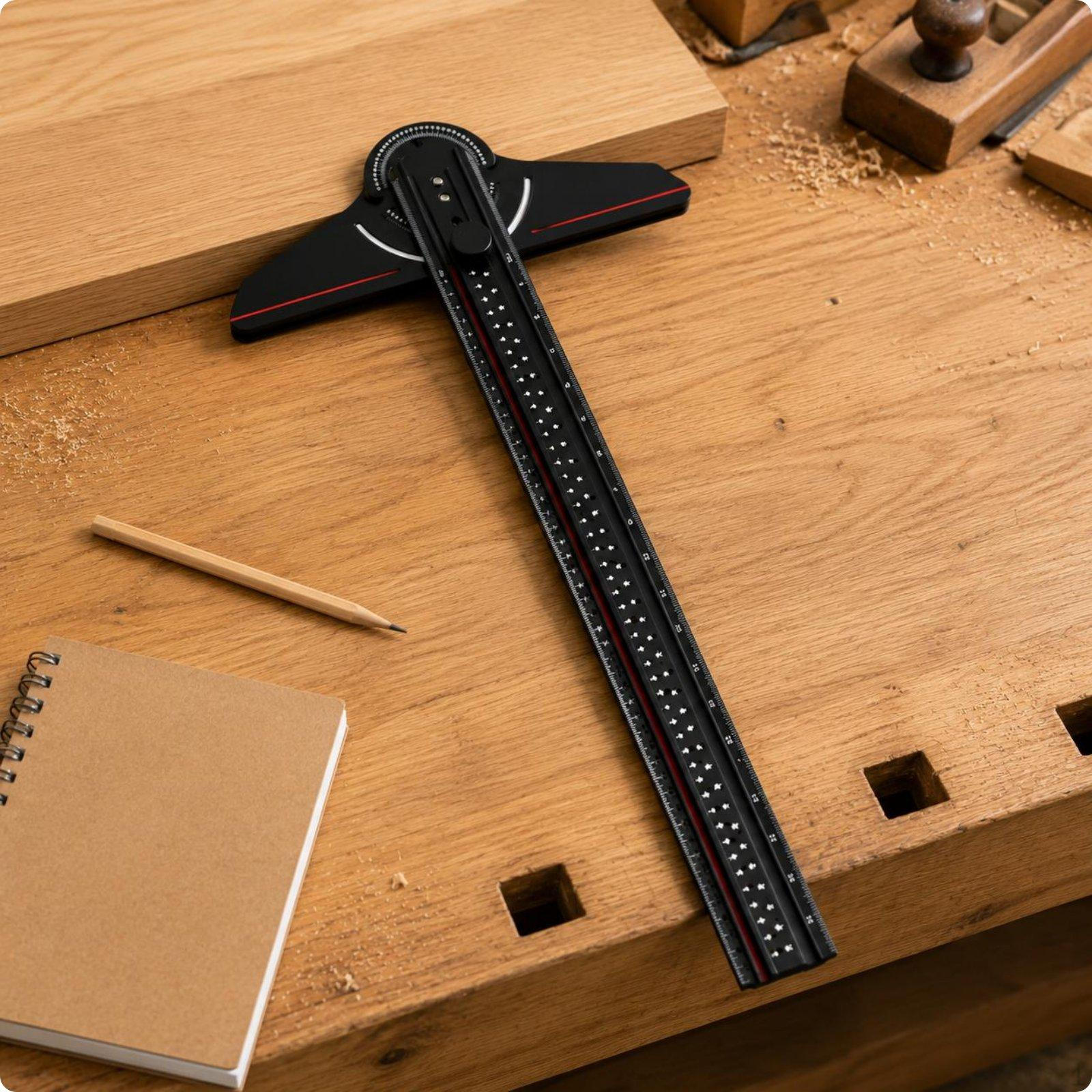 T right angles Ruler MultiFunction Carpentry Angle High Precision or Woodworkers,