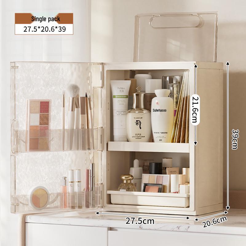 Elegant Folding Desktop Storage: Plastic Lipstick & Cosmetics Organizer