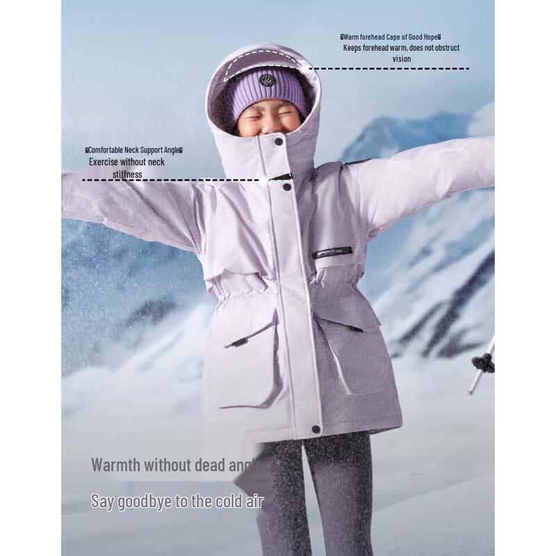 BOSIDENG Girls' Hooded Short Down Jacket