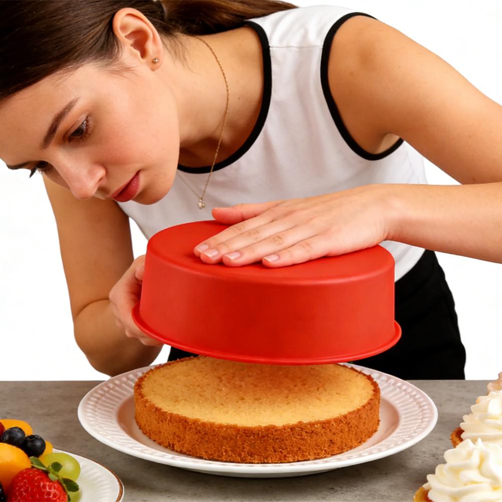6/8Inch Silicone Round Cake Tray Pans - Food Grade Nonstick Easy Release Mold, Oven Safe for DIY Chiffon Rainbow Cheese Cakes