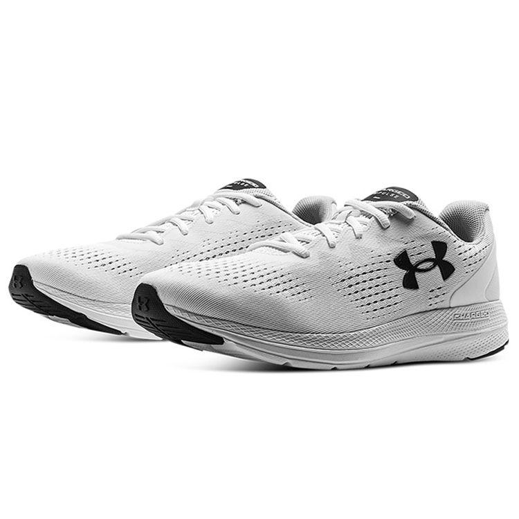 Under Armour Charged Low-Top Running Shoes Comfortable Women Sneaker White Gray 3024141-104
