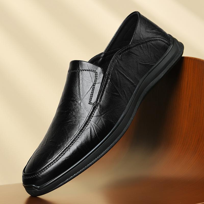 Весенние мужские кожаные туфли с мягкой подошвой — фото 3