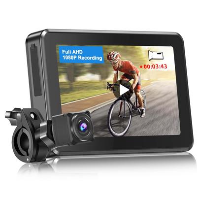 PARKVISION Bicycle Mirror with Dashcam and Recording 1080P Image Horizontal Viewing Handlebar Bicycle Rearview Camera with Compatible with Electric