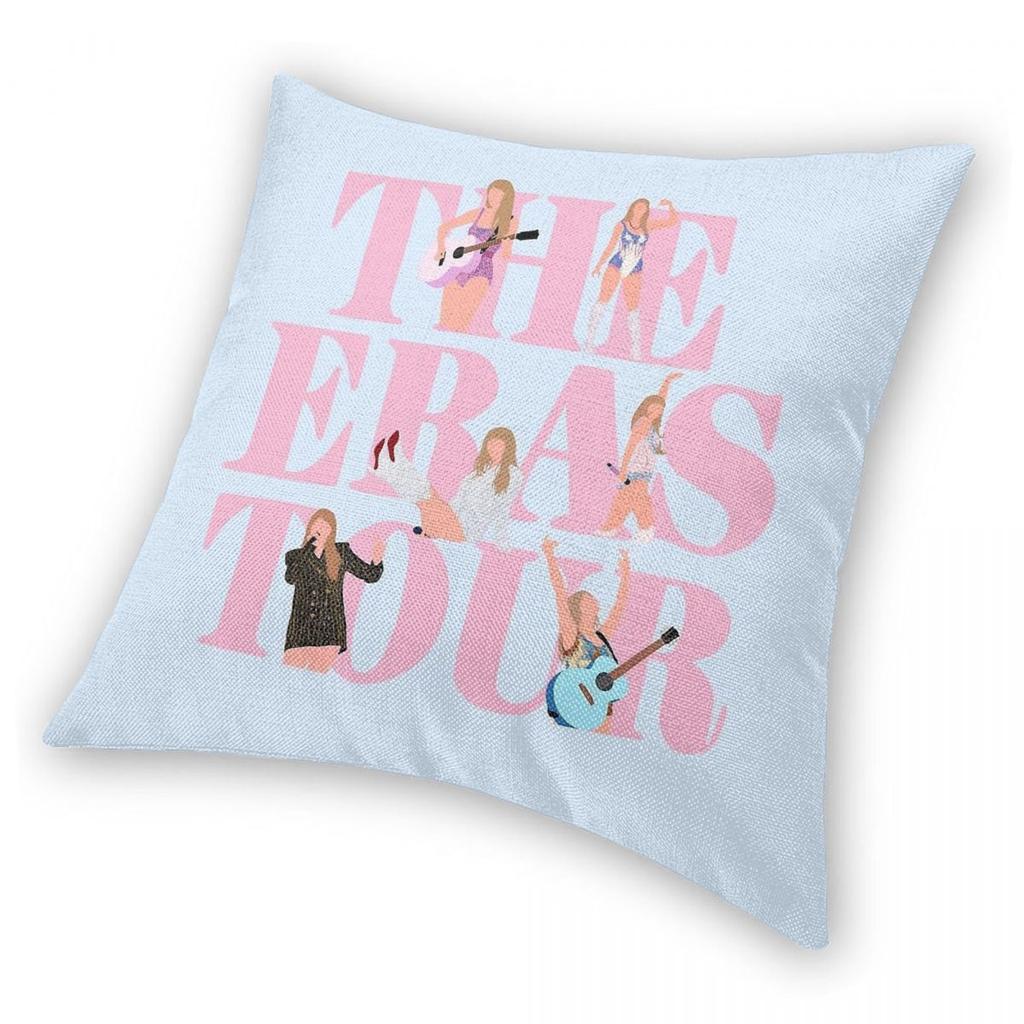 Lover The Eras Tour Square Pillowcase Polyester Linen Velvet Pattern Zip Decor Pillow Case Room Cushion Cover