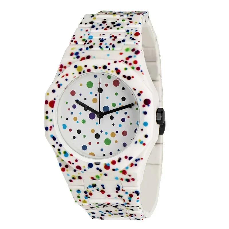 

Colorful Spots Quartz Watch For Man Women Original High Quality Classic Anime Style Silicone Creative Men Watch Fashion Clock