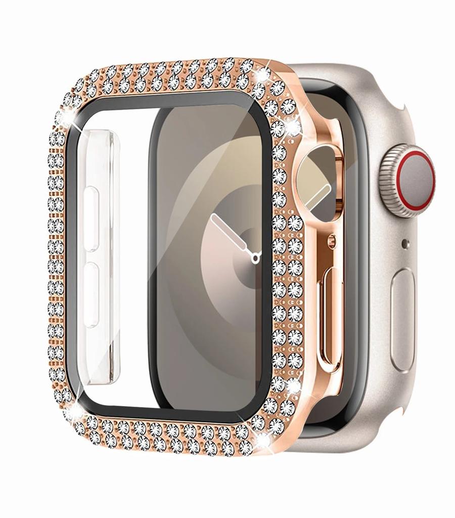 Diamond Case For Apple watch 40mm 41mm 44mm45mm 42mm 38 Accessories Bling Bumper Protector Cover iWatch series 3 4 5 6 7 se 8 9