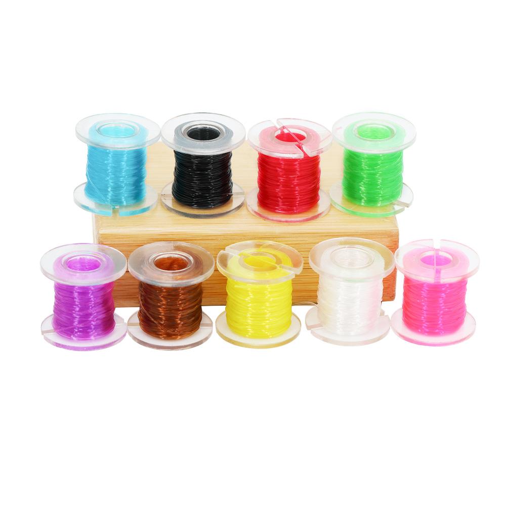 1PC Colored Elastic Thread Mayfly Shrimp Fly Larva Body Making Material High Elasticity Suitable for Trout Salmon Fishing Baits