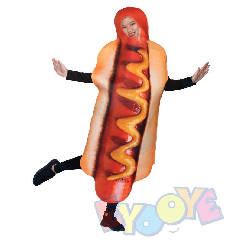 Halloween Costume Set Hot Dog Outfit Adults Kids Family Matching Party Cosplay Funny Themed Dress-Up