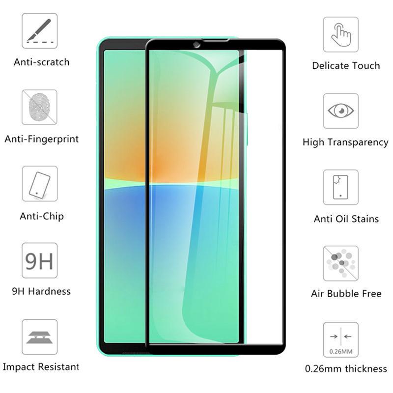 1KS Pro Sony Xperia 1 5 10 II III IV V VI VII Sklo Plné Krytí Ochranná Fólie Tvrzené Sklo