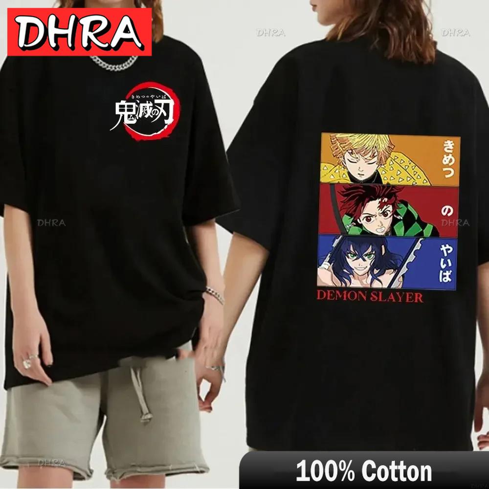Japanese Anime Demon Slayer Graphic Zenitsu Shinobu TShirt Fashion Tanjiro Inosuke Zenitsu Womens T Shirt Men Tees Nezuko Tops