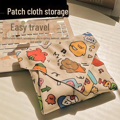 Multifunctional Cosmetic Bag with Camera Liner and Self-Adhesive Folding Cloth