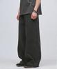 PLACESTUDIOMAN Basic Washed Contrast Double Pocket Cut-Out Wide Basic Cotton Pants [Charcoal]