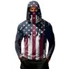 Top Casual de Manga Larga con Capucha para Hombre con Estampado de Bandera del Día de la Independencia Ligero Pulóver para Actividades al Aire Libre