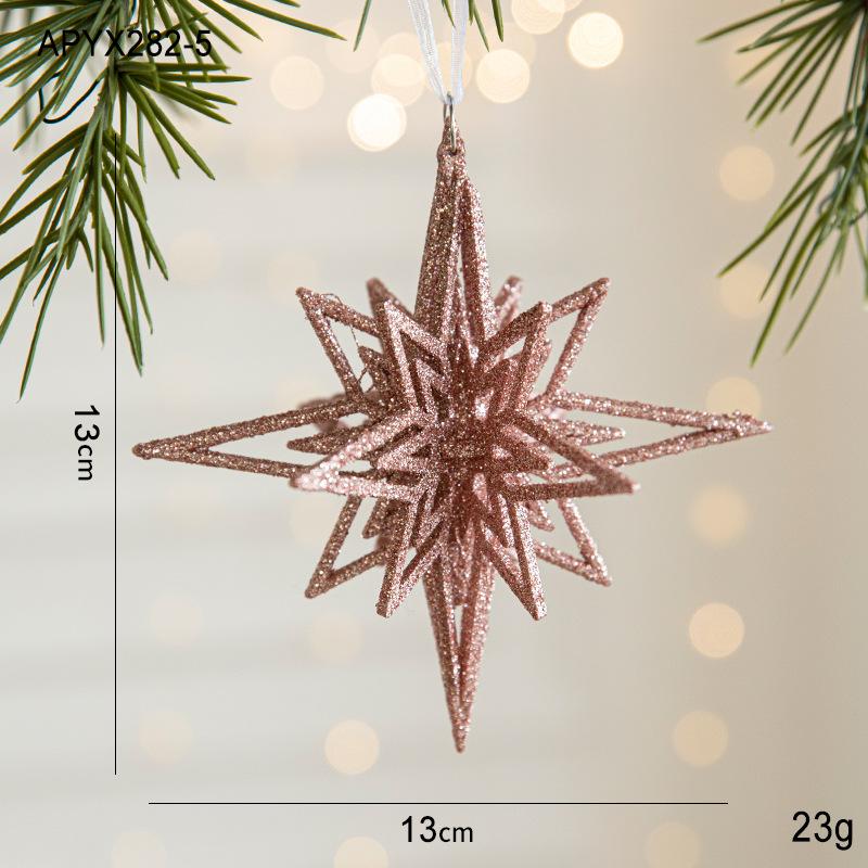Christmas 3D Star Pendant Christmas Ornament Exploding Star Christmas Tree Pendant Atmosphere Decoration Supplies