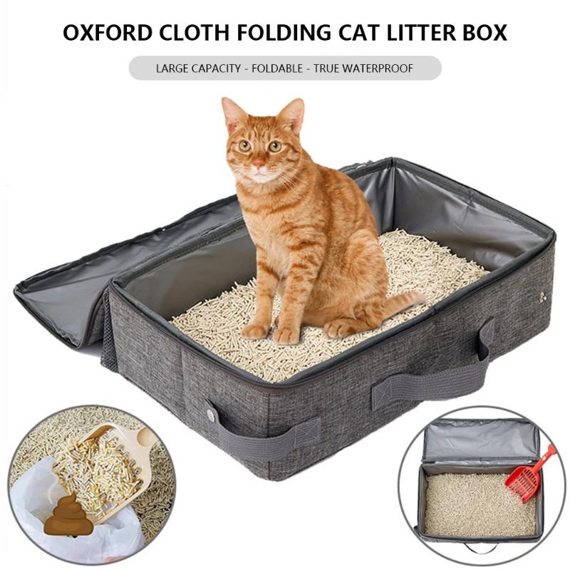 Portable Foldable Outdoor Cat Litter Box Made with Durable Oxford Cloth Ideal for Travel Camping and Pet Adventures