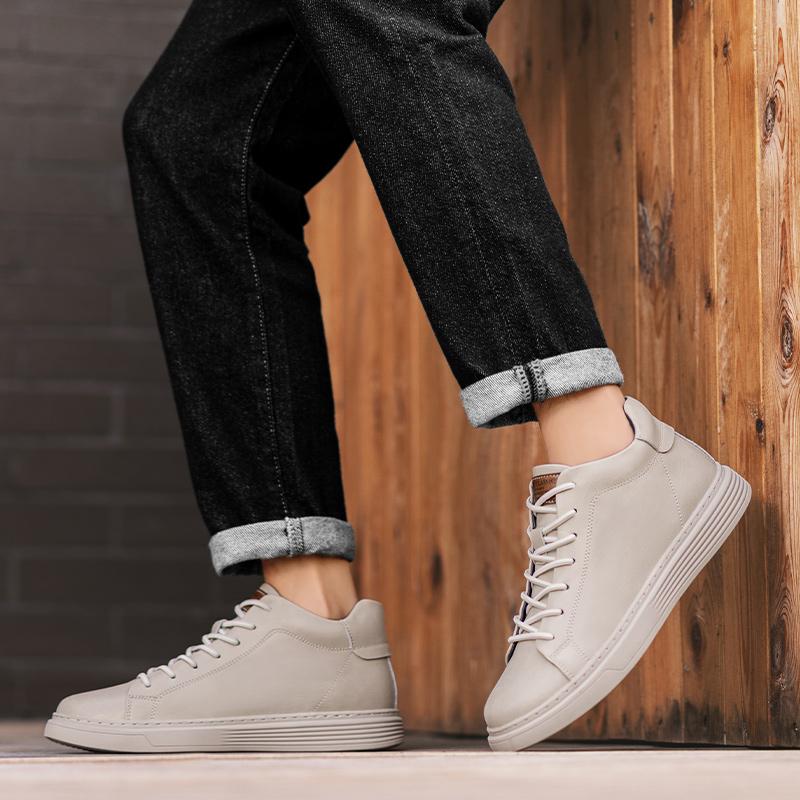 Fashion Classic Lace Up Walking Shoe Warm Plush Fur Winter Sneakers Genuine Leather Men's Basic Boots Autumn Winter Outdoor Casual Boots