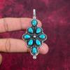 Pendentif en argent sterling massif 925 et turquoise Santa Rosa, bijou fait main en pierres précieuses, cadeau pour femme, pendentif neuf