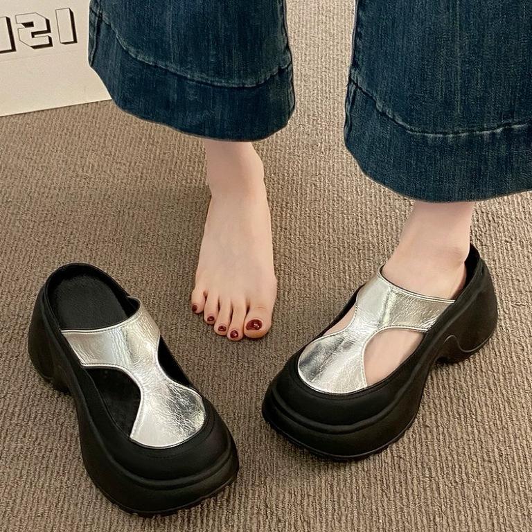 Summer High Thick Bottom Summer Shoe Casual Height Increase Party Modern Versatile Platform Women Sandals Baotou Slippers