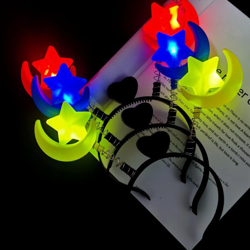 Blue Luminous Star Headband & Glow Stick Party Props