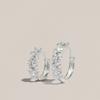 47Bag 925 Silver Tennis One-Touch Cubic Ring Earrings