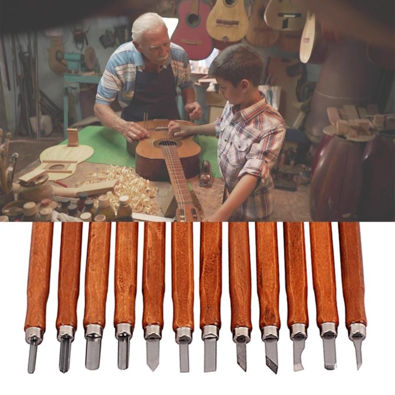 Wood Carving Knife Set 12Pcs Hand Carving Tool Set with Whetstone for DIY Sculpture Carpenter Experts and Beginners