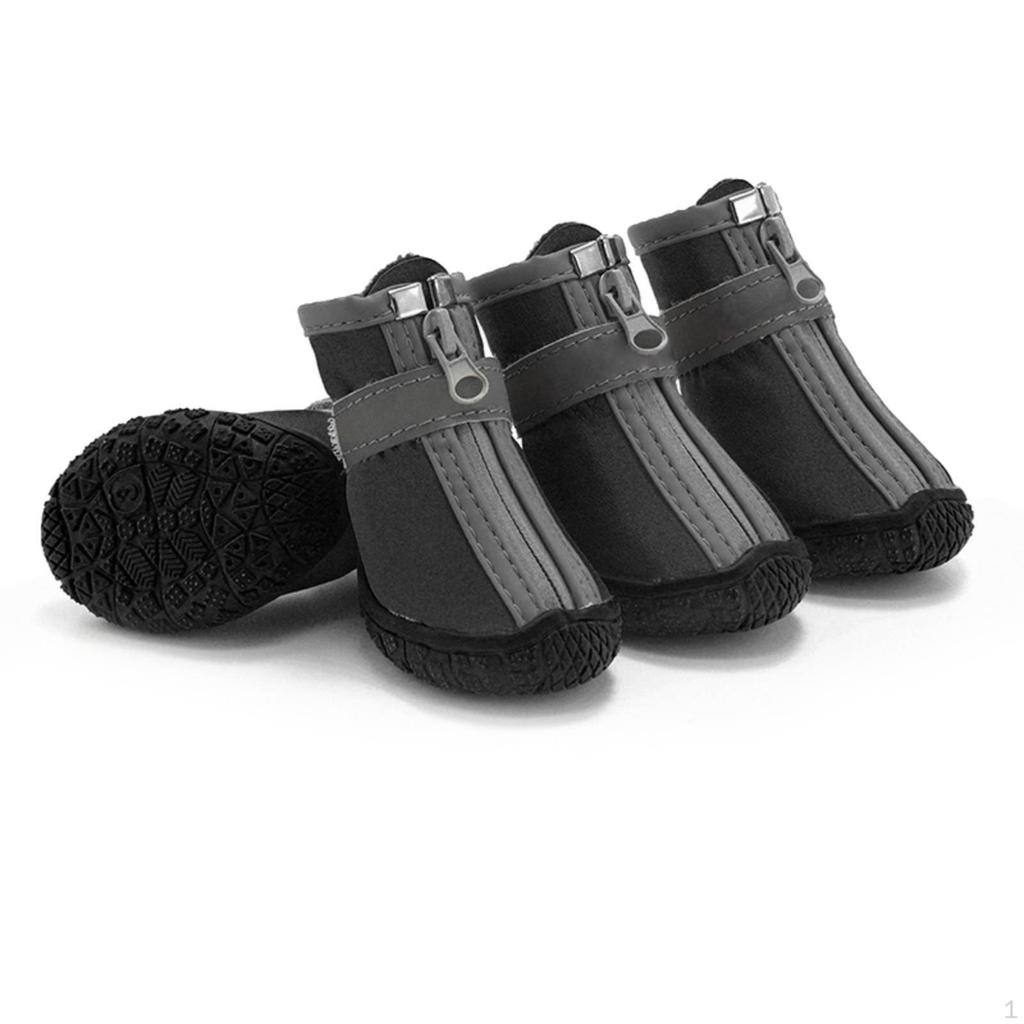 4 Pieces Small Dog Boots AntiSlip Waterproof Shoes WearResistant Pet Supplies for Medium Dogs,
