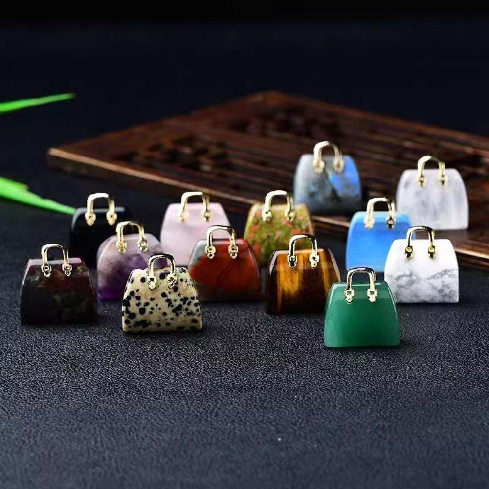 

Простой кулон из натурального хрустального камня в форме сумки, ожерелье, кулон «сделай сам», улица/путешествие/свидания