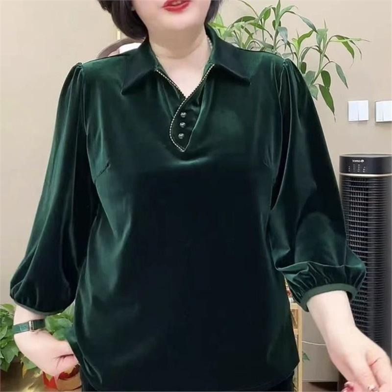 Fashionable Middle-aged and Elderly Mothers Wear Fat Enlarged New Loose Top for Women
